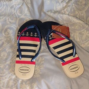 Havaianas Nautical Navy and Red Flip Flops